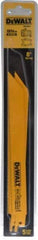 DeWALT - 9" Long x 3/4" Thick, Bi-Metal Reciprocating Saw Blade - Straight Profile, 10 to 14 TPI, Toothed Edge, Universal Shank - Apex Tool & Supply