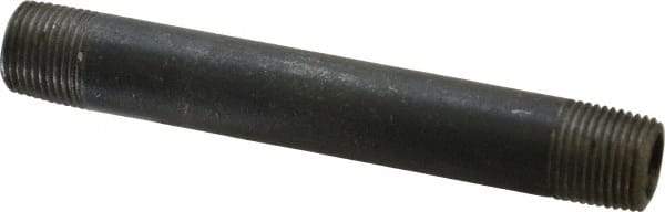 Made in USA - Schedule 80, 3/8" Diam x 4-1/2" Long Steel Black Pipe Nipple - Threaded - Apex Tool & Supply