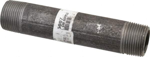 Made in USA - Schedule 80, 1" Diam x 6" Long Steel Black Pipe Nipple - Threaded - Apex Tool & Supply