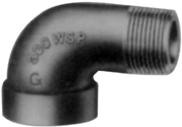 Made in USA - Size 1-1/2", Class 300, Malleable Iron Black Pipe 45° Street Elbow - 300 psi, Threaded End Connection - Apex Tool & Supply