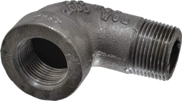 Made in USA - Size 1", Class 300, Malleable Iron Black Pipe 90° Street Elbow - 300 psi, Threaded End Connection - Apex Tool & Supply