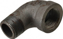 Made in USA - Size 1-1/4", Class 300, Malleable Iron Black Pipe 90° Street Elbow - 300 psi, Threaded End Connection - Apex Tool & Supply
