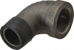 Made in USA - Size 1-1/2", Class 300, Malleable Iron Black Pipe 90° Street Elbow - 300 psi, Threaded End Connection - Apex Tool & Supply