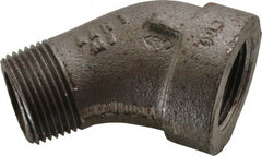 Made in USA - Size 1", Class 300, Malleable Iron Black Pipe 45° Street Elbow - 300 psi, Threaded End Connection - Apex Tool & Supply