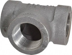 Made in USA - Size 1-1/4", Class 300, Malleable Iron Black Pipe Tee - 300 psi, Threaded End Connection - Apex Tool & Supply