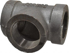Made in USA - Size 2", Class 300, Malleable Iron Black Pipe Tee - 300 psi, Threaded End Connection - Apex Tool & Supply