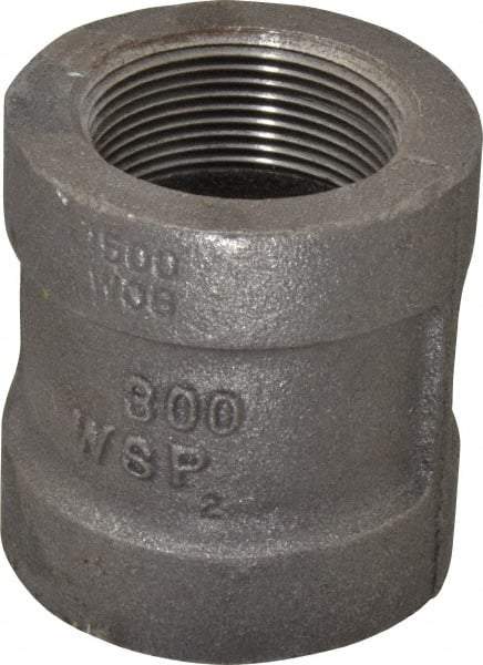 Made in USA - Size 1-1/2", Class 300, Malleable Iron Black Pipe Coupling - 300 psi, Threaded End Connection - Apex Tool & Supply