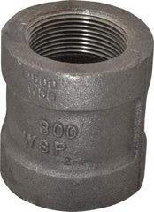 Made in USA - Size 1-1/2", Class 300, Malleable Iron Black Pipe Coupling - 300 psi, Threaded End Connection - Apex Tool & Supply