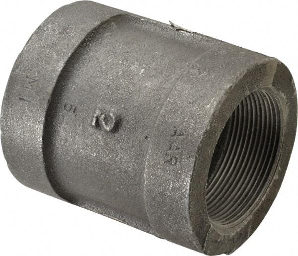 Made in USA - Size 2", Class 300, Malleable Iron Black Pipe Coupling - 300 psi, Threaded End Connection - Apex Tool & Supply