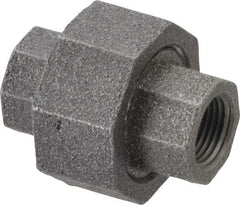 Made in USA - Size 3/8", Class 300, Malleable Iron Black Pipe Union - 300 psi, Threaded End Connection - Apex Tool & Supply