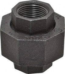 Made in USA - Size 1", Class 300, Malleable Iron Black Pipe Union - 300 psi, Threaded End Connection - Apex Tool & Supply