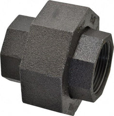 Made in USA - Size 1-1/4", Class 300, Malleable Iron Black Pipe Union - 300 psi, Threaded End Connection - Apex Tool & Supply