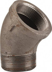 Made in USA - Size 2", Class 150, Malleable Iron Black Pipe 45° Street Elbow - 150 psi, Threaded End Connection - Apex Tool & Supply