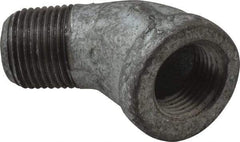 Made in USA - Class 150, 3/8" Galvanized Pipe 45° Street Elbow - Threaded, Malleable Iron - Apex Tool & Supply