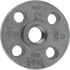 Made in USA - 3/4" Pipe, 3-7/8" OD, 5/8" Hub Length, Iron Threaded Pipe Flange - 1-3/4" Across Bolt Hole Centers, 3/4" Bolt Hole, 175 psi, Class 125 - Apex Tool & Supply