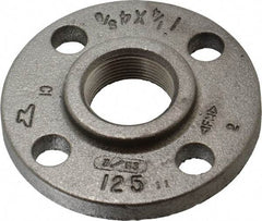 Made in USA - 1-1/4" Pipe, 4-5/8" OD, 13/16" Hub Length, Iron Threaded Pipe Flange - 2-5/16" Across Bolt Hole Centers, 3/4" Bolt Hole, 175 psi, Class 125 - Apex Tool & Supply