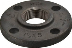 Made in USA - 1-1/2" Pipe, 5" OD, 7/8" Hub Length, Iron Threaded Pipe Flange - 2-9/16" Across Bolt Hole Centers, 7/8" Bolt Hole, 175 psi, Class 125 - Apex Tool & Supply