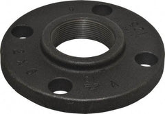 Made in USA - 2" Pipe, 6" OD, 1" Hub Length, Iron Threaded Pipe Flange - 3-1/16" Across Bolt Hole Centers, 3/4" Bolt Hole, 175 psi, Class 125 - Apex Tool & Supply