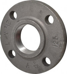 Made in USA - 2-1/2" Pipe, 7" OD, 1-1/8" Hub Length, Iron Threaded Pipe Flange - 3-9/16" Across Bolt Hole Centers, 7/8" Bolt Hole, 175 psi, Class 125 - Apex Tool & Supply