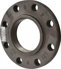 Made in USA - 4" Pipe, 9" OD, 1-5/16" Hub Length, Iron Threaded Pipe Flange - 5-5/16" Across Bolt Hole Centers, 7/8" Bolt Hole, 175 psi, Class 125 - Apex Tool & Supply
