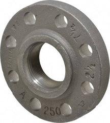 Made in USA - 2-1/2" Pipe, 7-1/2" OD, 1-7/16" Hub Length, Iron Threaded Pipe Flange - 3-15/16" Across Bolt Hole Centers, 7/8" Bolt Hole, 175 psi, Class 250 - Apex Tool & Supply