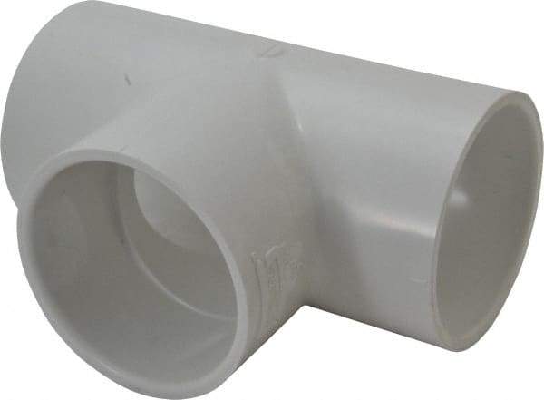 Value Collection - 3" PVC Plastic Pipe Tee - Schedule 40, Slip x Slip x Slip End Connections - Apex Tool & Supply