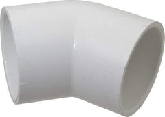 Value Collection - 2-1/2" PVC Plastic Pipe 45° Elbow - Schedule 40, Slip x Slip End Connections - Apex Tool & Supply