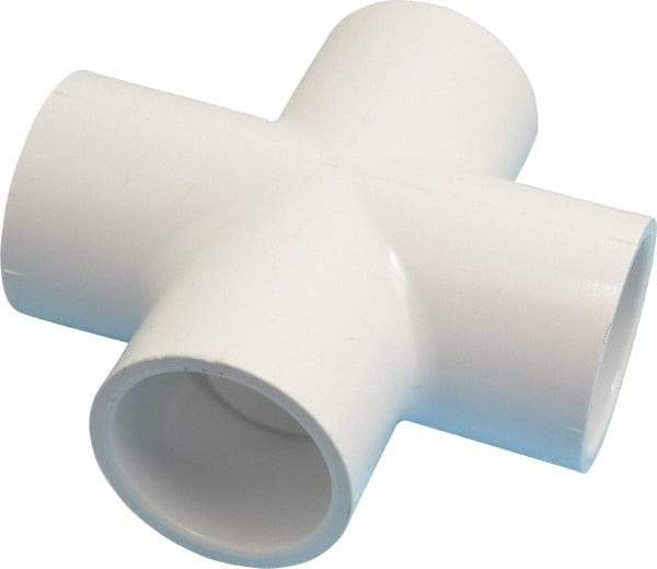 Value Collection - 1-1/4" PVC Plastic Pipe Cross - Schedule 40, All Slip End Connections - Apex Tool & Supply