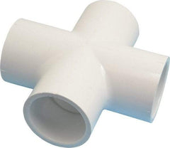 Value Collection - 1-1/4" PVC Plastic Pipe Cross - Schedule 40, All Slip End Connections - Apex Tool & Supply