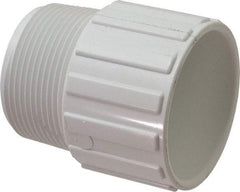 Value Collection - 2-1/2" PVC Plastic Pipe Male Adapter - Schedule 40, MIPT x Slip End Connections - Apex Tool & Supply