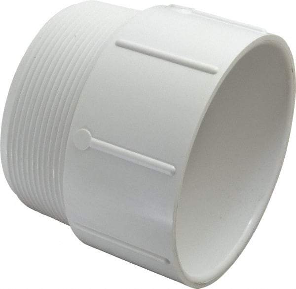 Value Collection - 4" PVC Plastic Pipe Male Adapter - Schedule 40, MIPT x Slip End Connections - Apex Tool & Supply