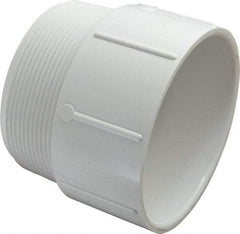 Value Collection - 4" PVC Plastic Pipe Male Adapter - Schedule 40, MIPT x Slip End Connections - Apex Tool & Supply