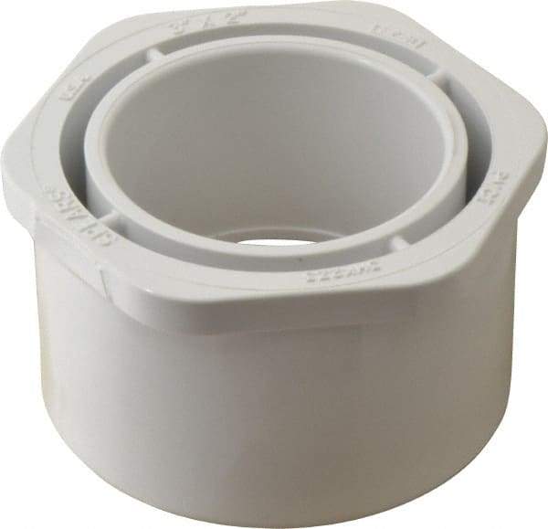 Value Collection - 3 x 2" PVC Plastic Pipe Bushing - Schedule 40, Spig x Slip End Connections - Apex Tool & Supply
