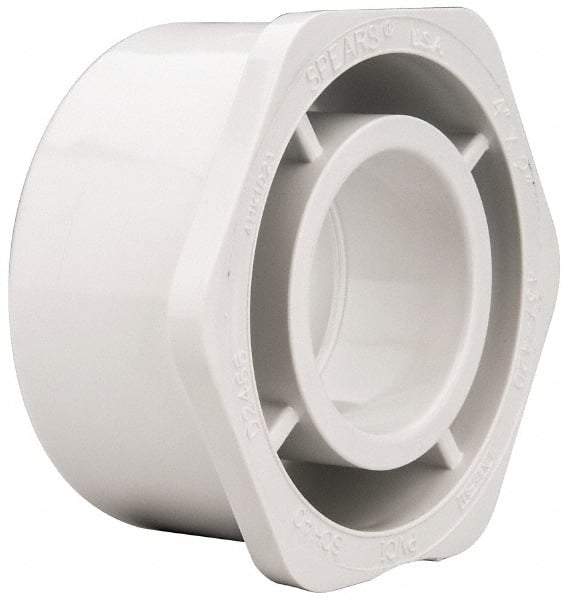 Value Collection - 4 x 2" PVC Plastic Pipe Bushing - Schedule 40, Spig x Slip End Connections - Apex Tool & Supply