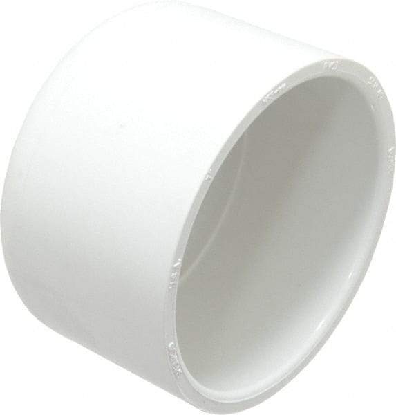 Value Collection - 3" PVC Plastic Pipe End Cap - Schedule 40, Slip End Connections - Apex Tool & Supply