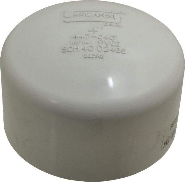 Value Collection - 4" PVC Plastic Pipe End Cap - Schedule 40, Slip End Connections - Apex Tool & Supply