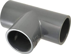 Value Collection - 1-1/2" PVC Plastic Pipe Tee - Schedule 80, Slip x Slip x Slip End Connections - Apex Tool & Supply