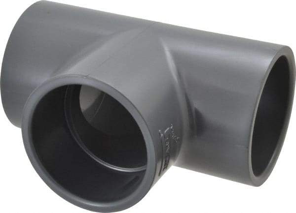 Value Collection - 3" PVC Plastic Pipe Tee - Schedule 80, Slip x Slip x Slip End Connections - Apex Tool & Supply