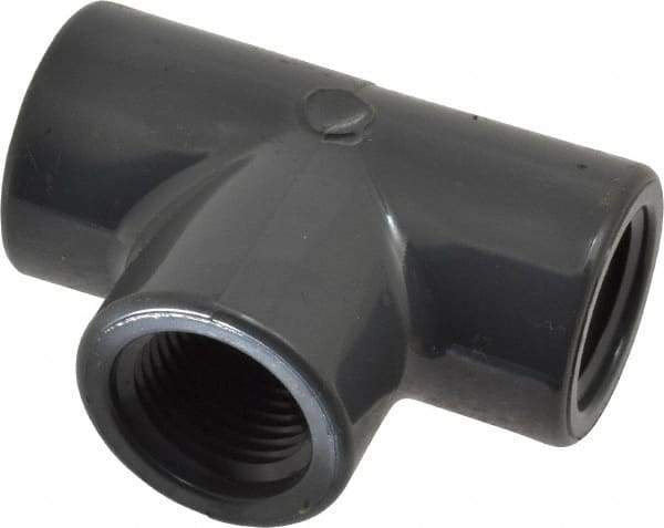 Value Collection - 1/2" PVC Plastic Pipe Tee - Schedule 80, FIPT x FIPT x FIPT End Connections - Apex Tool & Supply