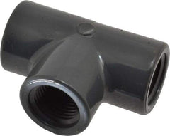 Value Collection - 1/2" PVC Plastic Pipe Tee - Schedule 80, FIPT x FIPT x FIPT End Connections - Apex Tool & Supply