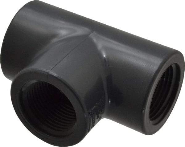 Value Collection - 1" PVC Plastic Pipe Tee - Schedule 80, FIPT x FIPT x FIPT End Connections - Apex Tool & Supply