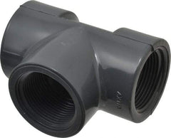 Value Collection - 1-1/4" PVC Plastic Pipe Tee - Schedule 80, FIPT x FIPT x FIPT End Connections - Apex Tool & Supply
