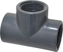 Value Collection - 1-1/2" PVC Plastic Pipe Tee - Schedule 80, FIPT x FIPT x FIPT End Connections - Apex Tool & Supply