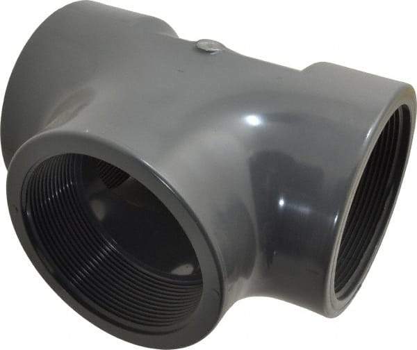 Value Collection - 4" PVC Plastic Pipe Tee - Schedule 80, FIPT x FIPT x FIPT End Connections - Apex Tool & Supply