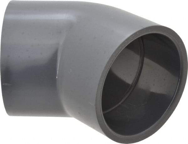 Value Collection - 3" PVC Plastic Pipe 45° Elbow - Schedule 80, Slip x Slip End Connections - Apex Tool & Supply