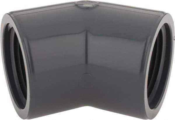 Value Collection - 1" PVC Plastic Pipe 45° Elbow - Schedule 80, FIPT x FIPT End Connections - Apex Tool & Supply