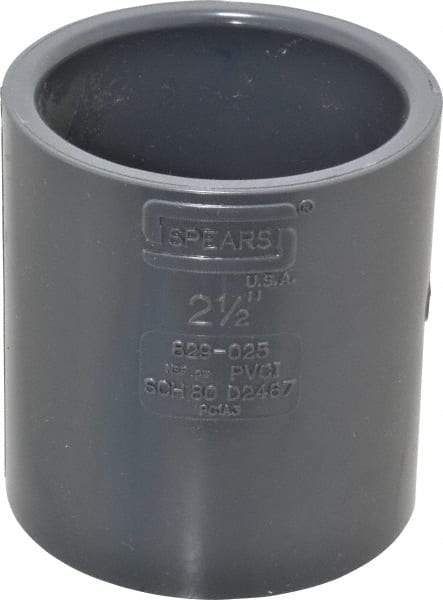 Value Collection - 2-1/2" PVC Plastic Pipe Coupling - Schedule 80, Slip x Slip End Connections - Apex Tool & Supply