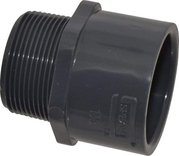 Value Collection - 1-1/2" PVC Plastic Pipe Male Adapter - Schedule 80, Slip x MIPT End Connections - Apex Tool & Supply