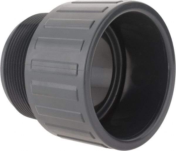 Value Collection - 3" PVC Plastic Pipe Male Adapter - Schedule 80, Slip x MIPT End Connections - Apex Tool & Supply