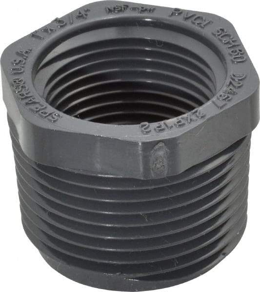 Value Collection - 1 x 3/4" PVC Plastic Pipe Bushing - Schedule 80, MIPT x FIPT End Connections - Apex Tool & Supply